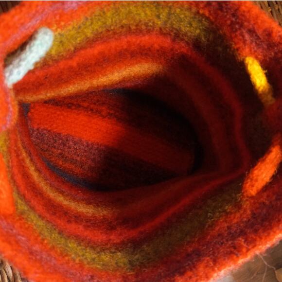 HANDMADE Ombre Booga Bag 11" X 10.5" Jewel Tones Fuschia Pink Purple Green Blue - Picture 5 of 7